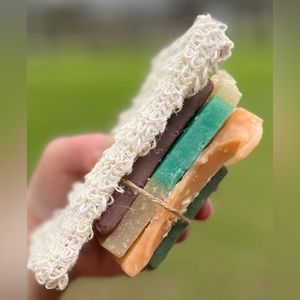 Handcrafted, my Me ❤️ Sisal Bag with Soap Ends. Variety pack.